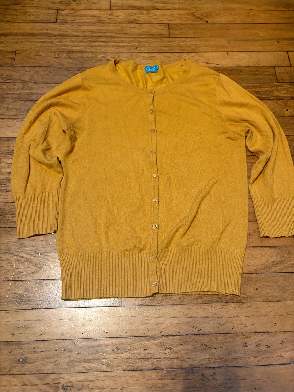 Cielo Mustard Button-Front Women's Cardigan